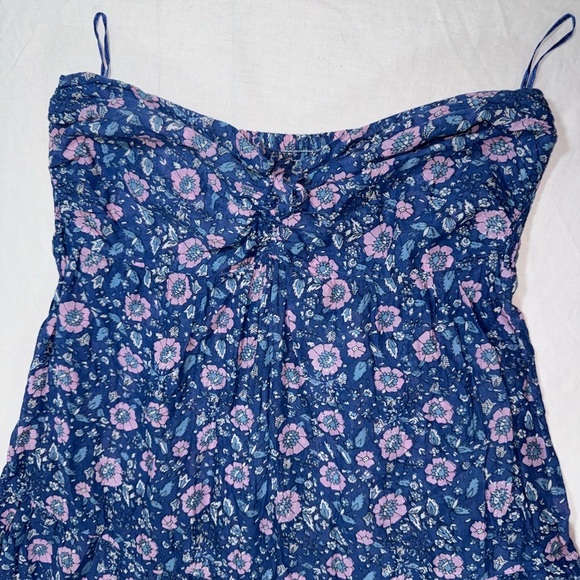 J. Crew Vintage Blue Floral Strapless Midi Dress size medium - Picture 6 of 8